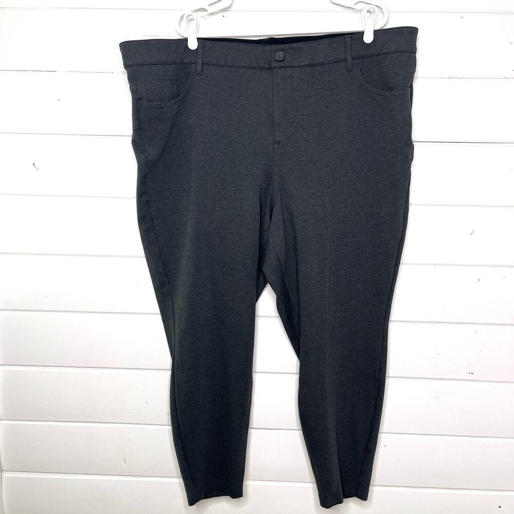Torrid Skinny Pants High Rise Stretch Zip Fly Ankle Career Gray Womens 28T Tall